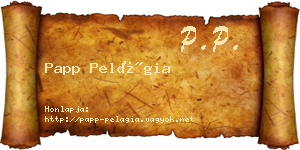 Papp Pelágia névjegykártya